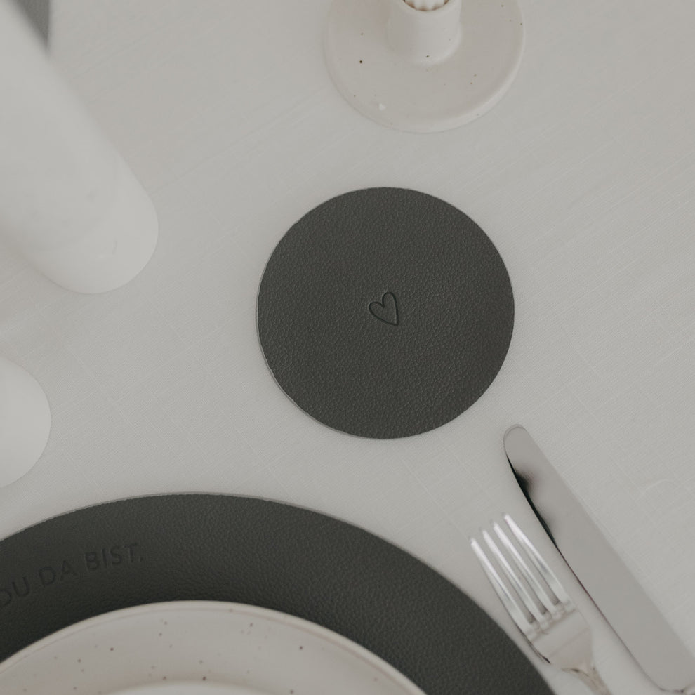 Wendbare Untersetzer Herz 2er Set Grau (VE = 6 Stk.)