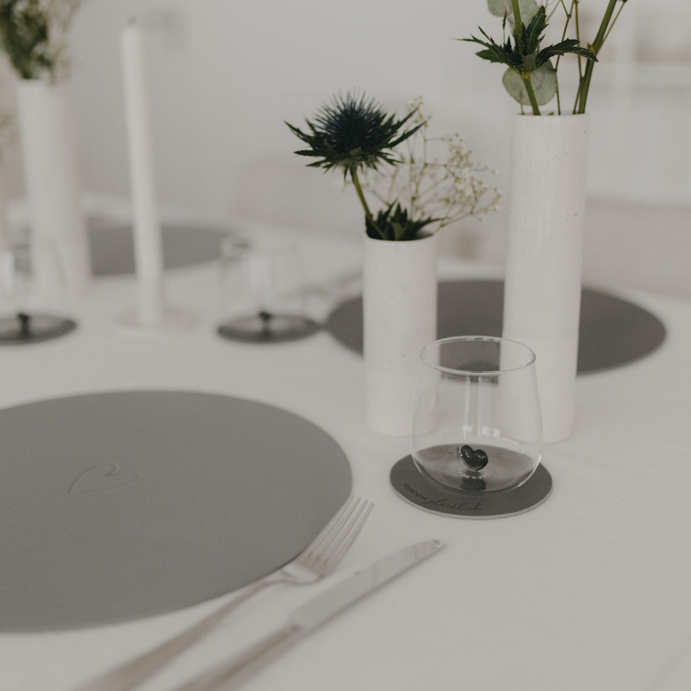 Wendbare Untersetzer Rundum glücklich 2er Set Grau (VE = 6 Stk.)