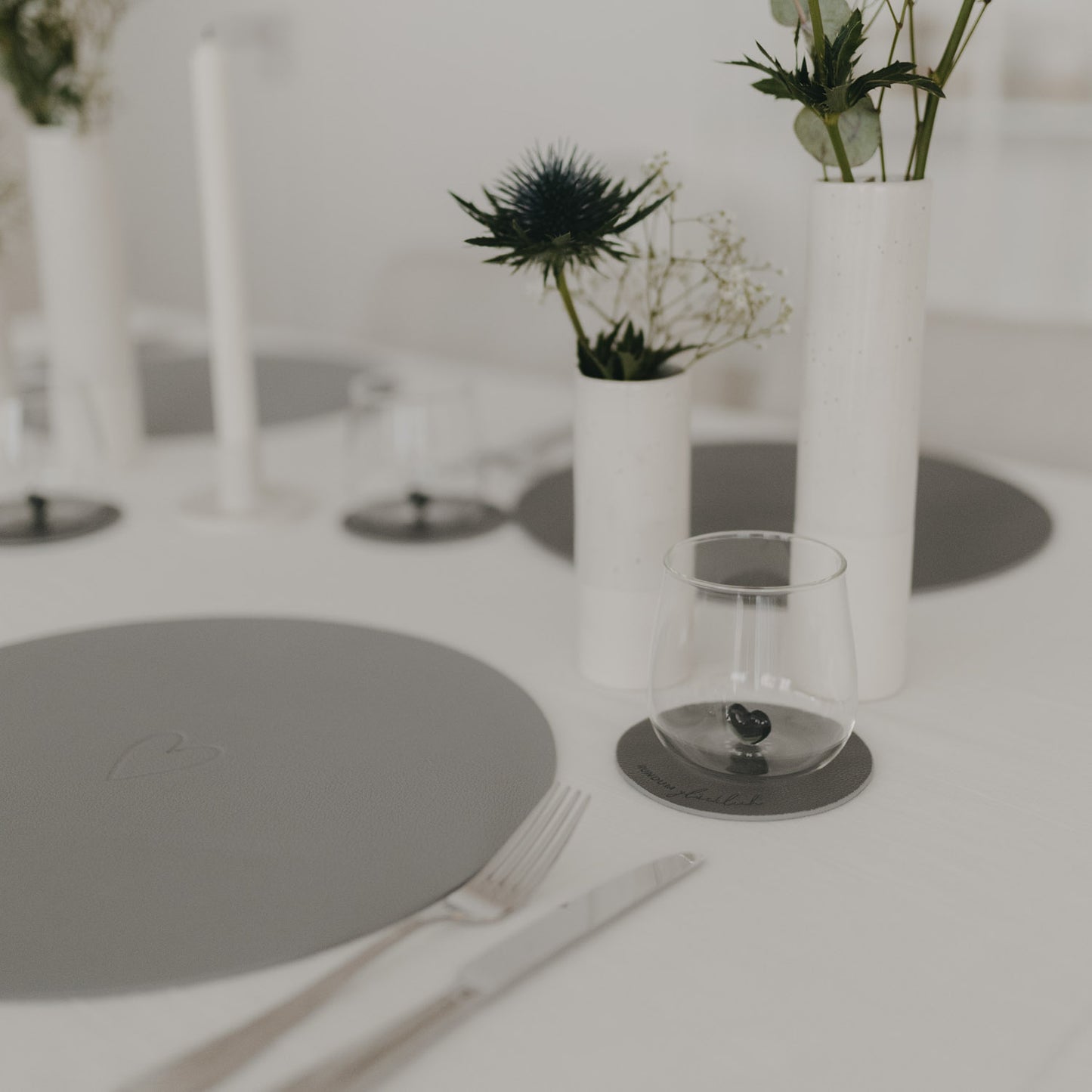 Wendbare Untersetzer Rundum glücklich 2er Set Grau (VE = 6 Stk.)