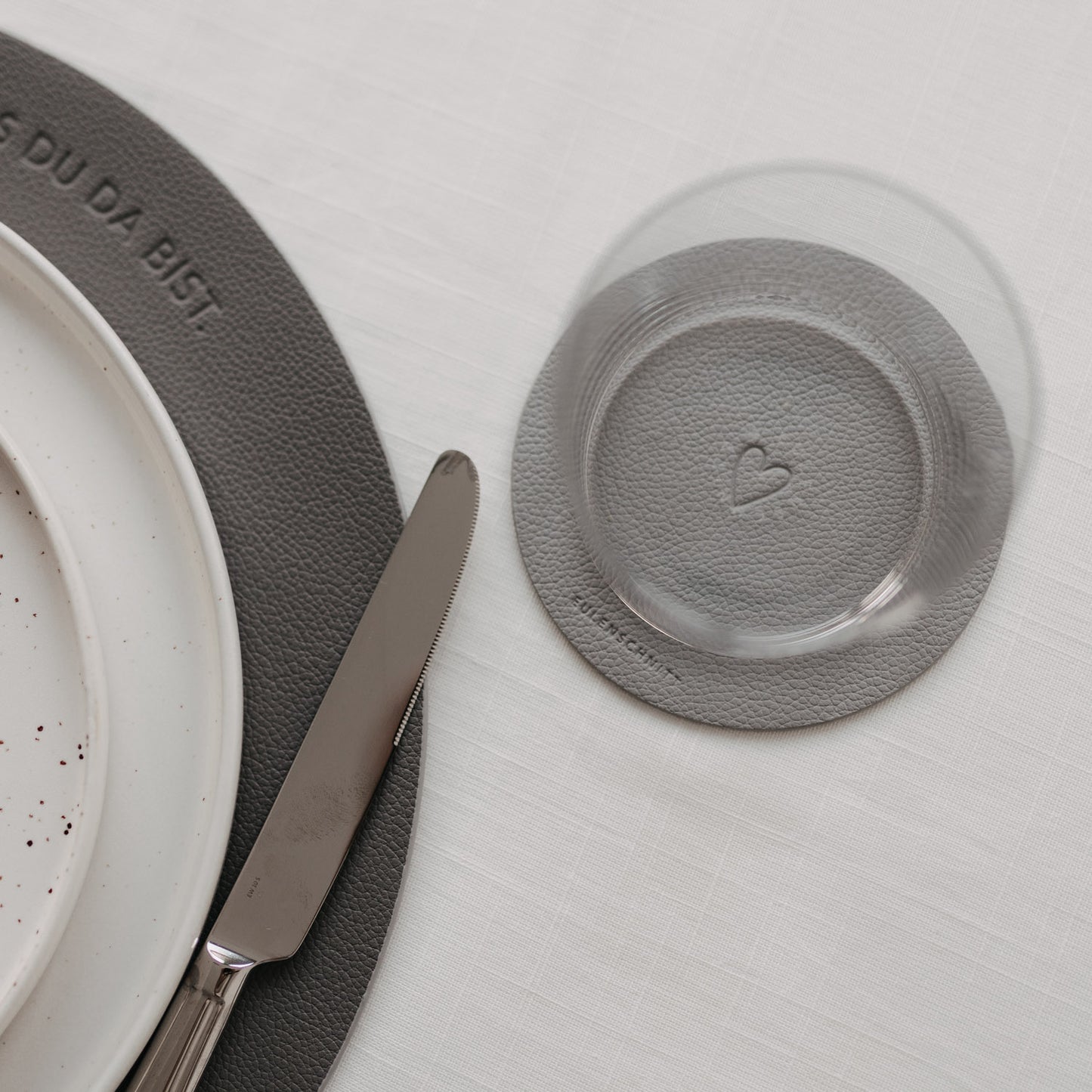 Wendbare Untersetzer Rundum glücklich 2er Set Grau (VE = 6 Stk.)