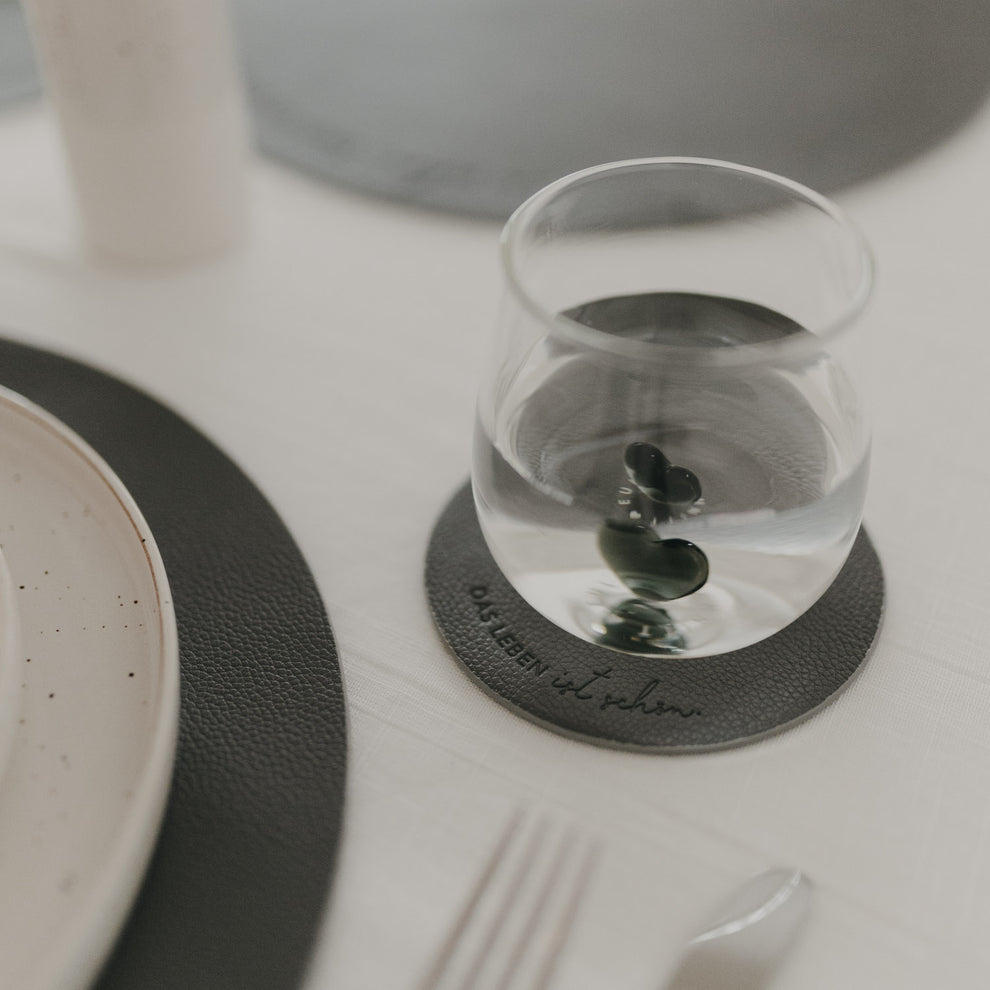 Wendbare Untersetzer Das Leben 2er Set Grau (VE = 6 Stk.)