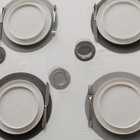 Wendbare Untersetzer Das Leben 2er Set Grau (VE = 6 Stk.)