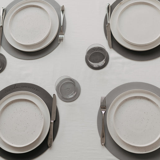 Wendbare Untersetzer Das Leben 2er Set Grau (VE = 6 Stk.)