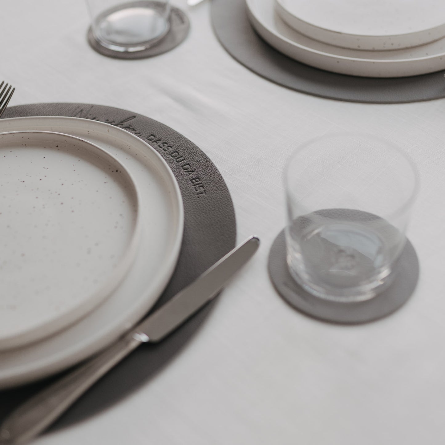 Wendbare Untersetzer Das Leben 2er Set Grau (VE = 6 Stk.)