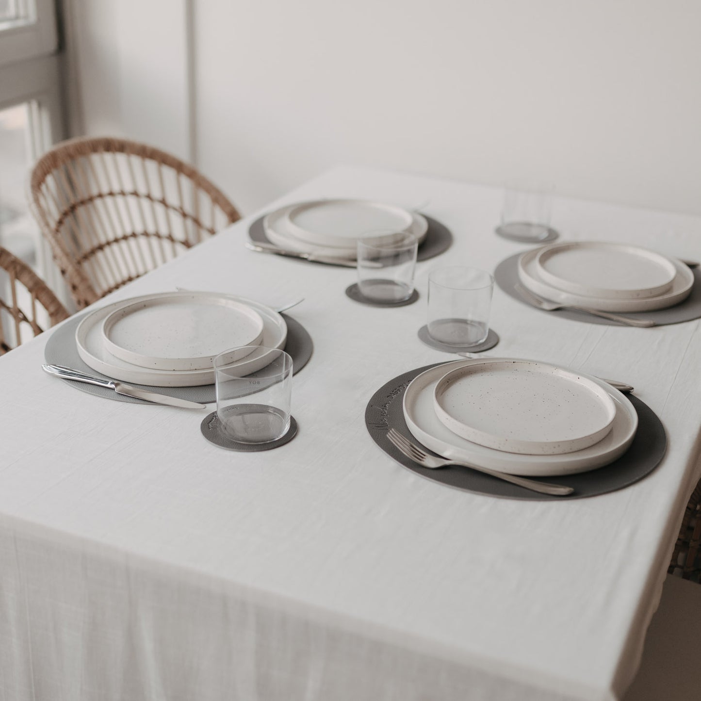 Wendbare Untersetzer Das Leben 2er Set Grau (VE = 6 Stk.)