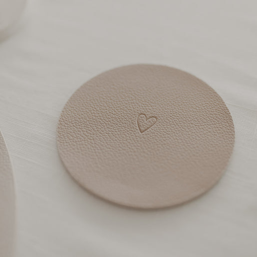 Wendbare Untersetzer Herz 2er Set Creme (VE = 6 Stk.)