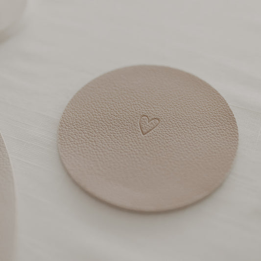 Wendbare Untersetzer Herz 2er Set Creme (VE = 6 Stk.)