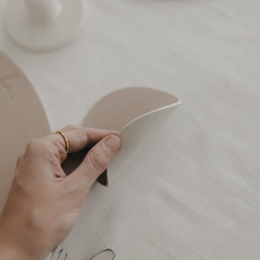 Wendbare Untersetzer Herz 2er Set Creme (VE = 6 Stk.)