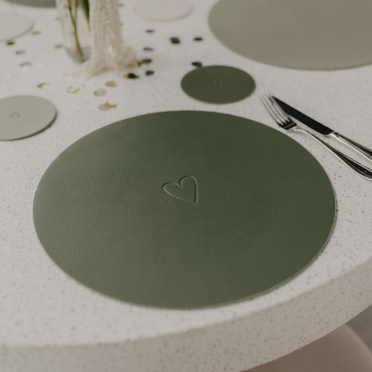 Wendbares Platzset Herz Grün (VE = 6 Stk.)