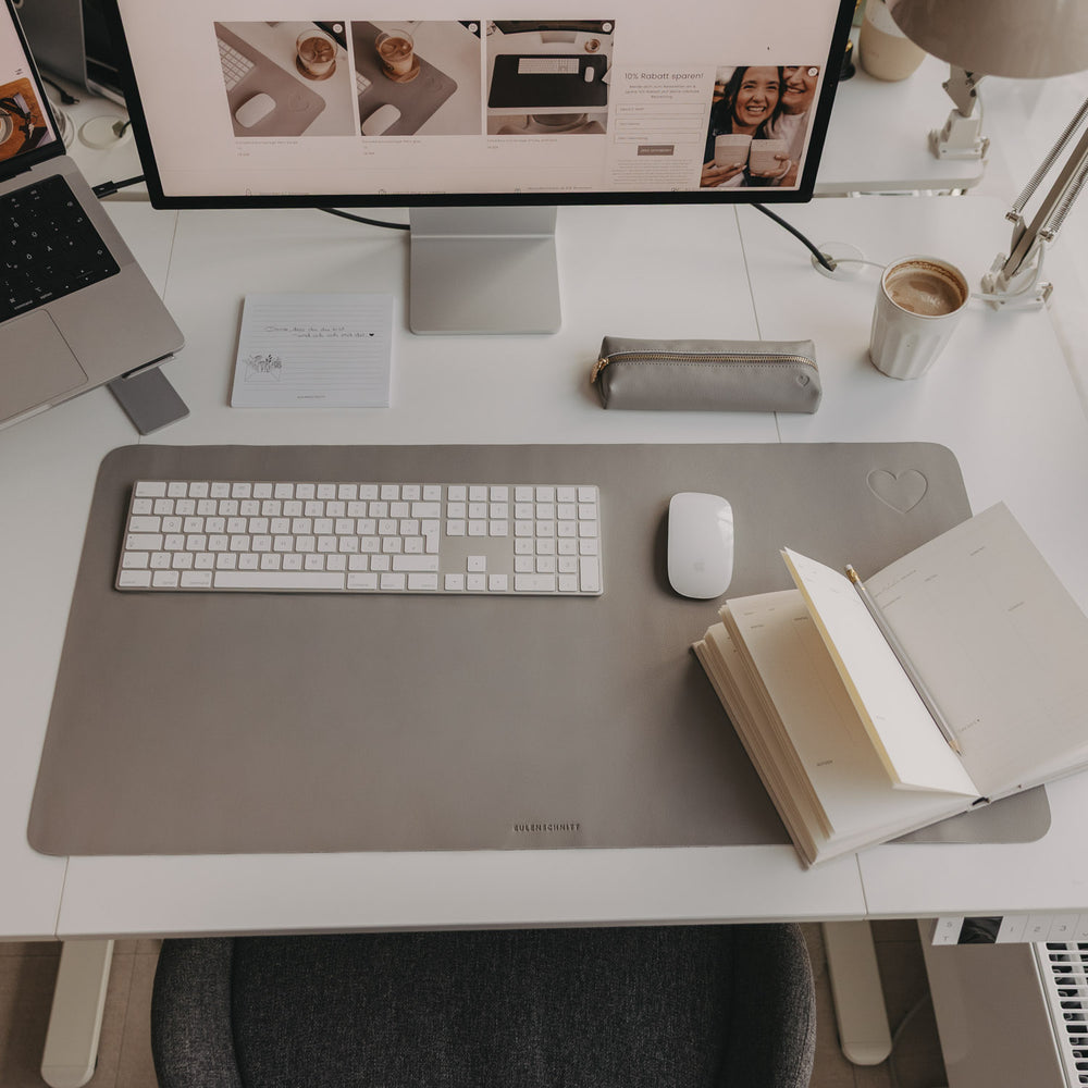 Schreibtischunterlage soft Herz grau (VE = 6 Stk.)