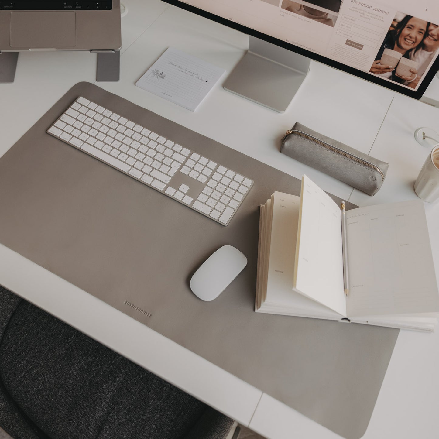 Schreibtischunterlage soft Herz grau (VE = 6 Stk.)