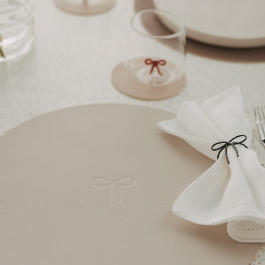 Wendbares Platzset Schleife Creme (VE = 6 Stk.)