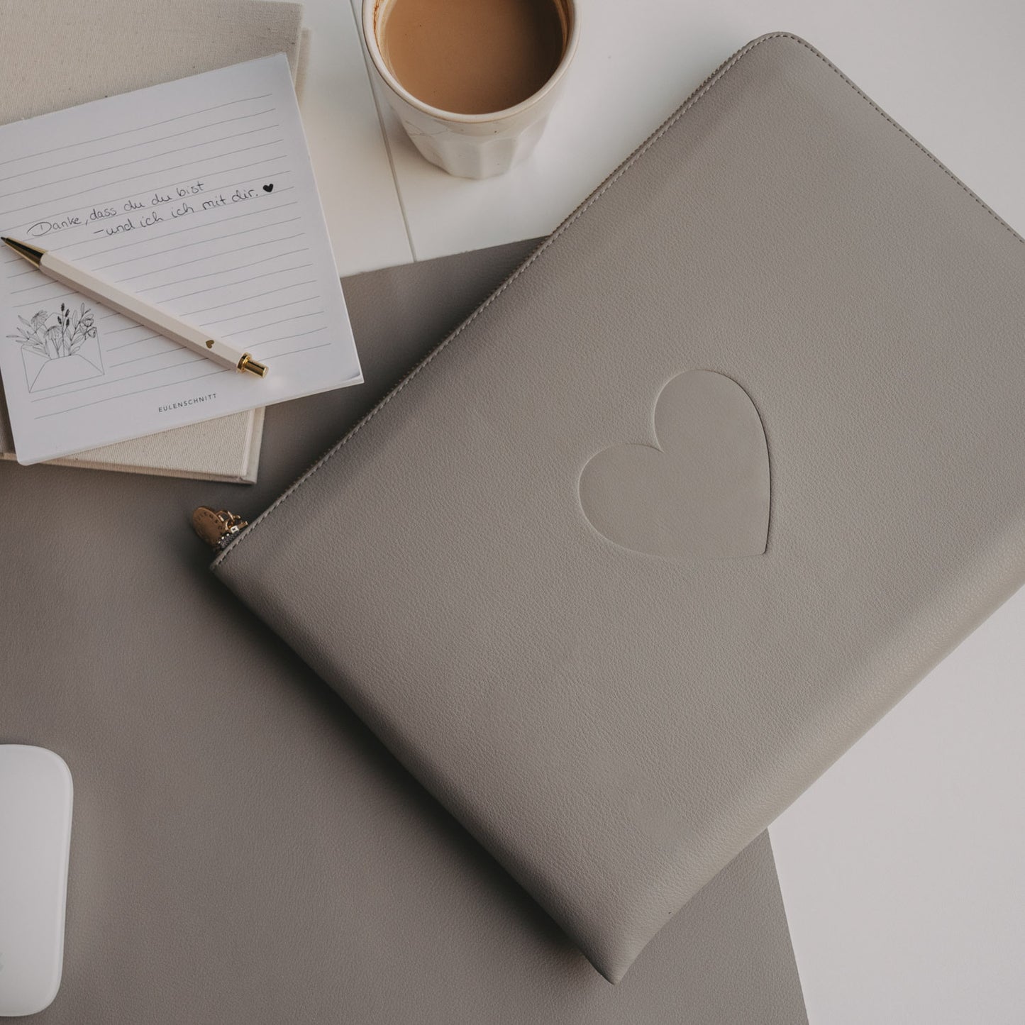 Laptoptasche Herz grau (VE = 4 Stk.)
