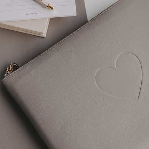 Laptoptasche Herz grau (VE = 4 Stk.)