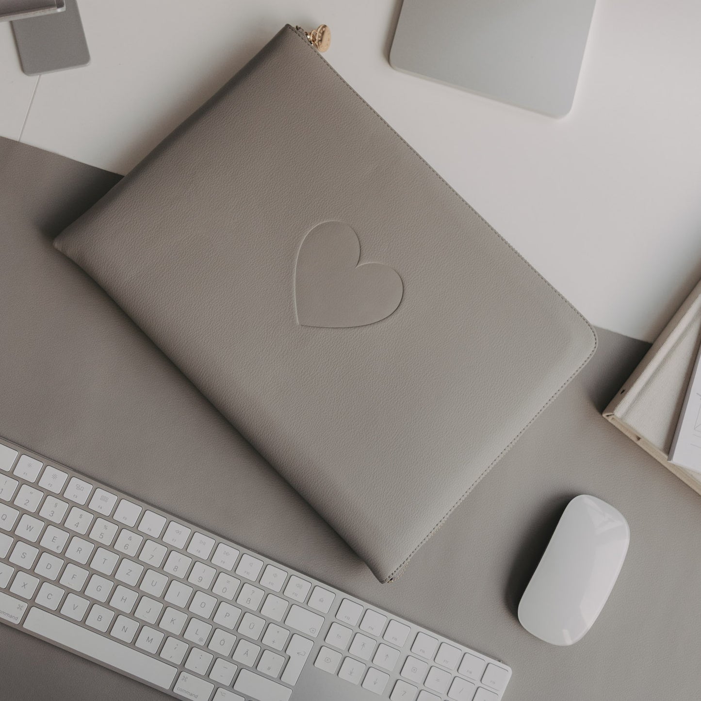 Laptoptasche Herz grau (VE = 4 Stk.)