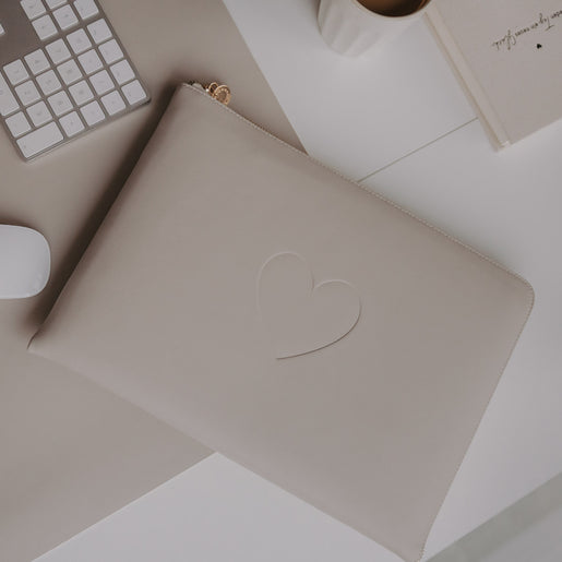 Laptoptasche Herz taupe (VE = 4 Stk.)
