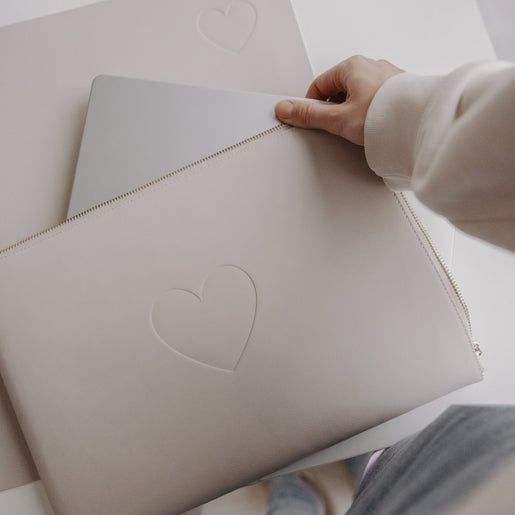 Laptoptasche Herz taupe (VE = 4 Stk.)