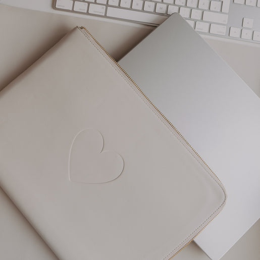Laptoptasche Herz creme (VE = 4 Stk.)