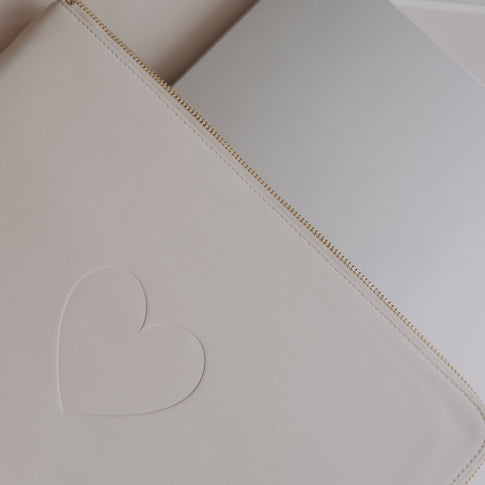 Laptoptasche Herz creme (VE = 4 Stk.)