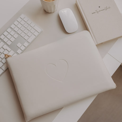 Laptoptasche Herz creme (VE = 4 Stk.)