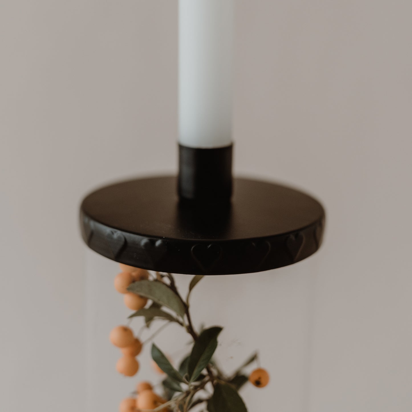 Black heart candle holder for storage jar (pack = 4 pcs)