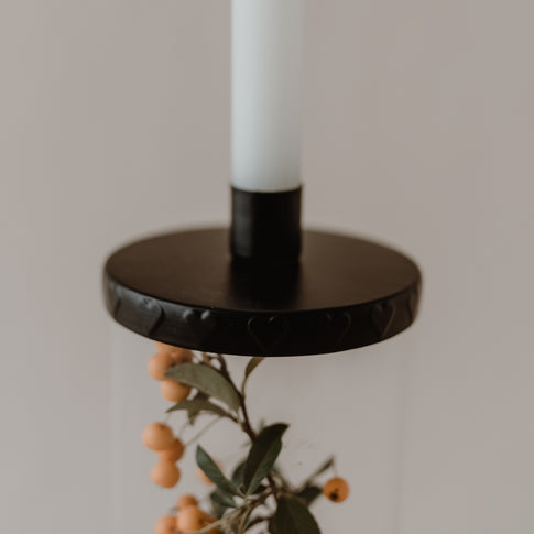 Black heart candle holder for storage jar (pack = 4 pcs)