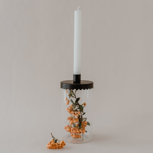 Black candle holder wave for storage jar (pack = 4 pcs)
