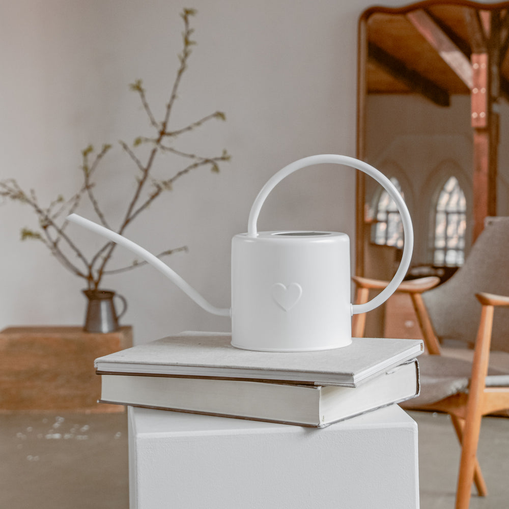 Watering Can Heart White (PU = 4 pcs)