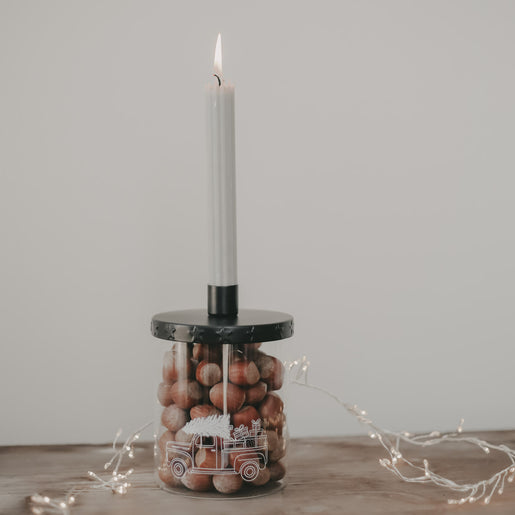 Candle holder black stars (PU = 4 pcs)