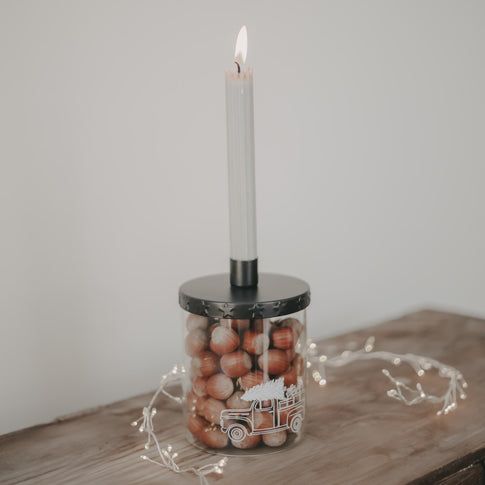 Bougeoir noir étoiles (VE = 4 pcs)