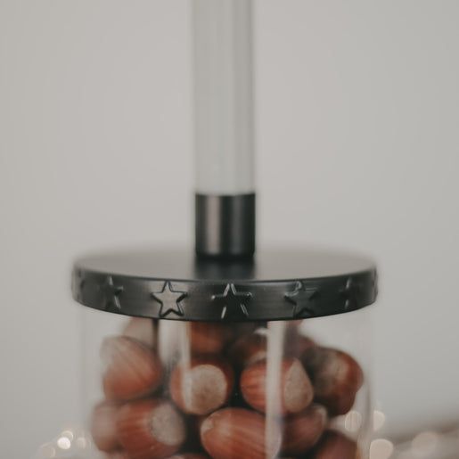 Candle holder black stars (PU = 4 pcs)