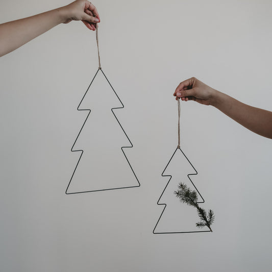 Couronne métallique sapin en lot de 2 (VE = 4 lots)