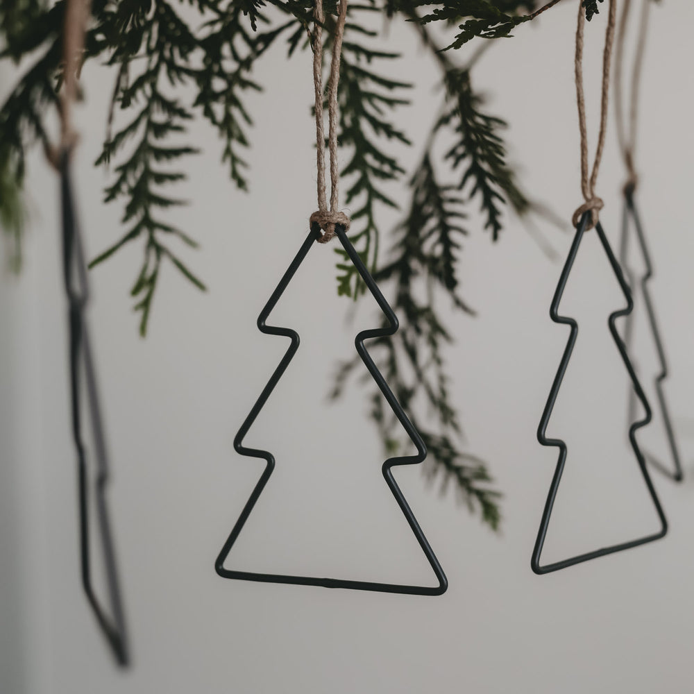 Pendentif en métal Sapin en lot de 6 (VE = 4 lots)
