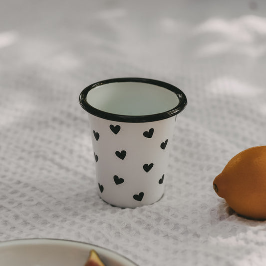 Enamel Becher Hearts (VE = 6 pcs)
