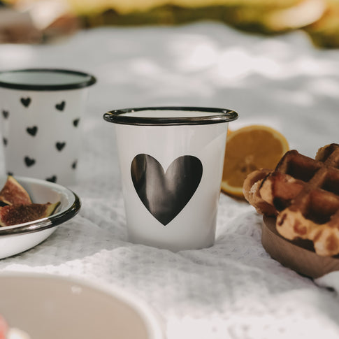 Becher émaillé cœur (VE = 6 pcs)