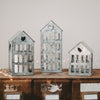 Petite maison en métal argentée (VE = 4 pcs)