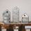 Petite maison en métal argentée (VE = 4 pcs)