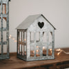 Petite maison en métal argentée (VE = 4 pcs)