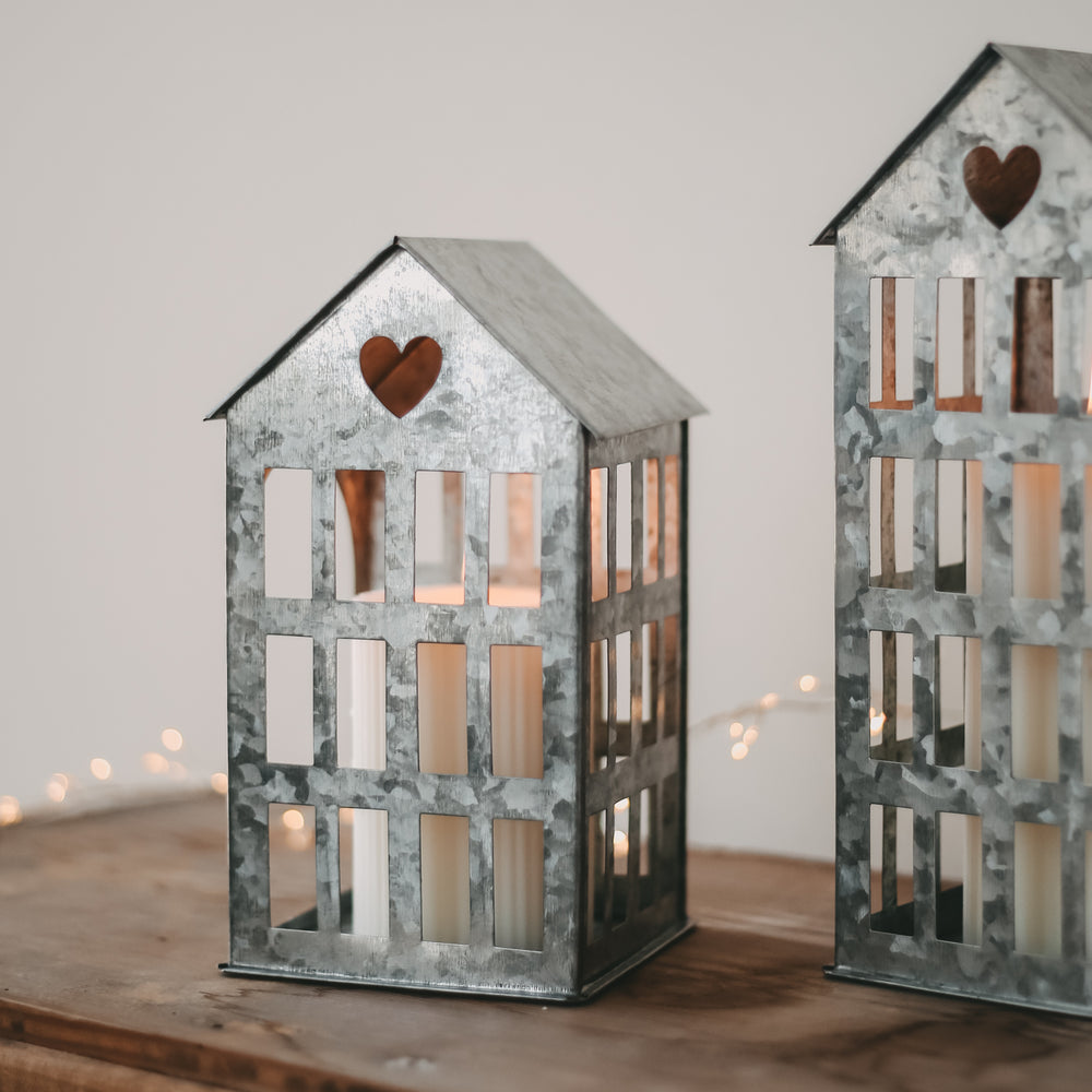 Maison en métal moyenne argent (VE = 4 pcs)