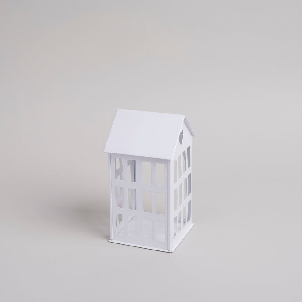 Maison en métal moyenne blanche (VE = 4 pcs)