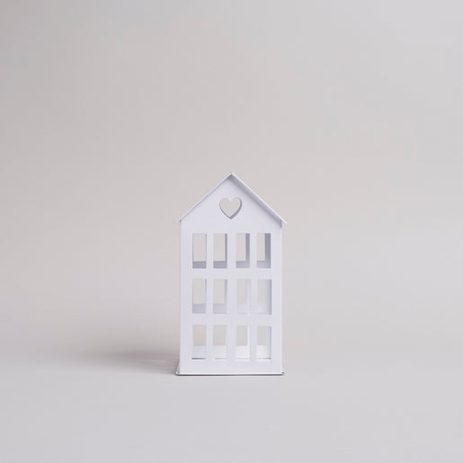 Maison en métal moyenne blanche (VE = 4 pcs)