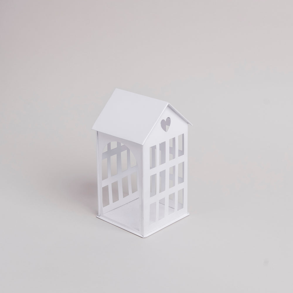 Maison en métal moyenne blanche (VE = 4 pcs)