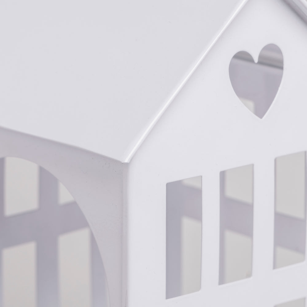 Maison en métal moyenne blanche (VE = 4 pcs)
