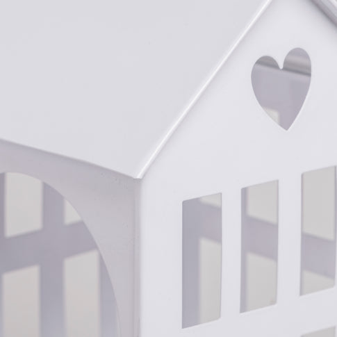 Maison en métal moyenne blanche (VE = 4 pcs)