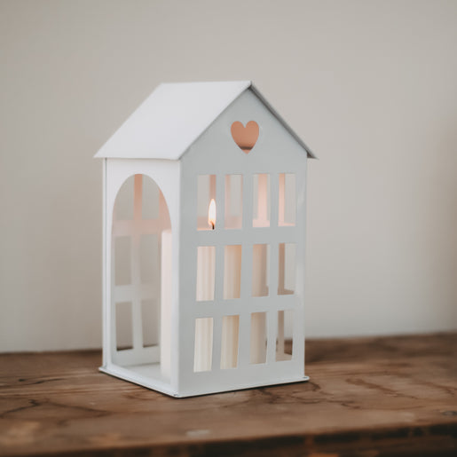 Maison en métal moyenne blanche (VE = 4 pcs)