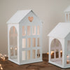 Maison en métal moyenne blanche (VE = 4 pcs)