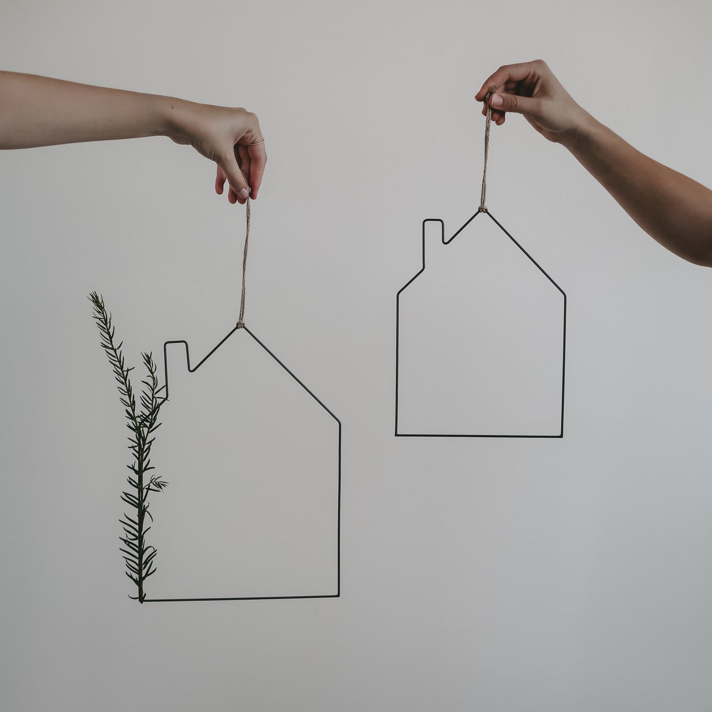 Couronne métallique maison lot de 2 (VE = 4 ensembles)