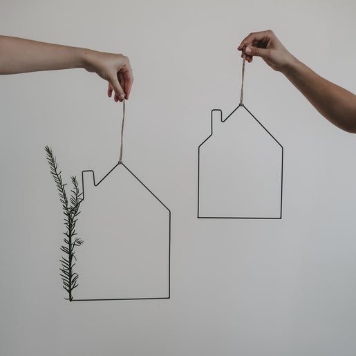 Metallkranz Haus 2er Set (VE = 4 Sets)