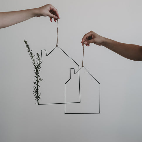 Couronne métallique maison lot de 2 (VE = 4 ensembles)