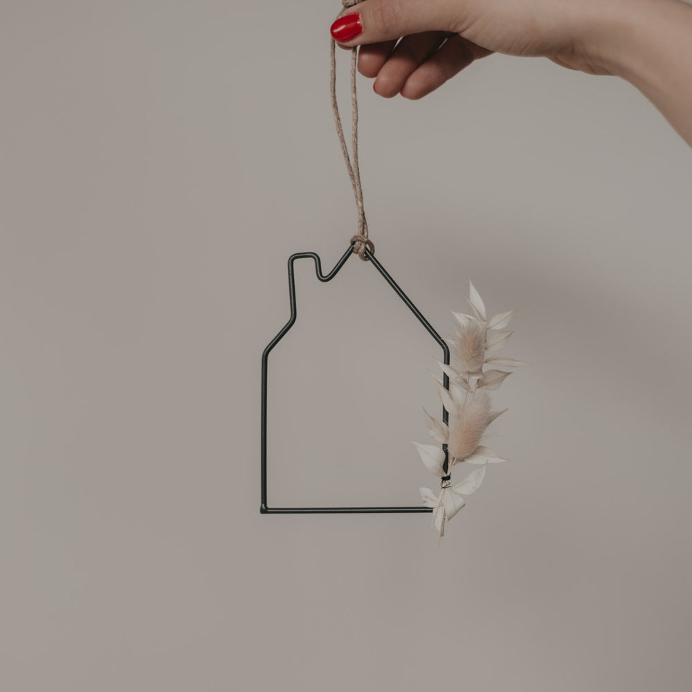 Pendentif en métal maison lot de 6 (VE = 4 lots)